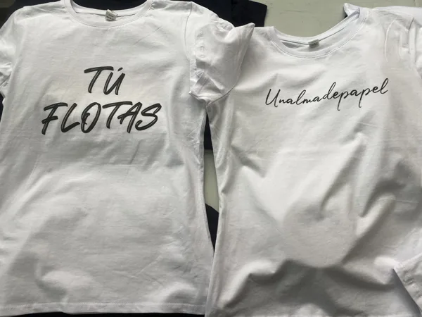Camisetas con mensajes: muestra de trabajo de STAMPACOS