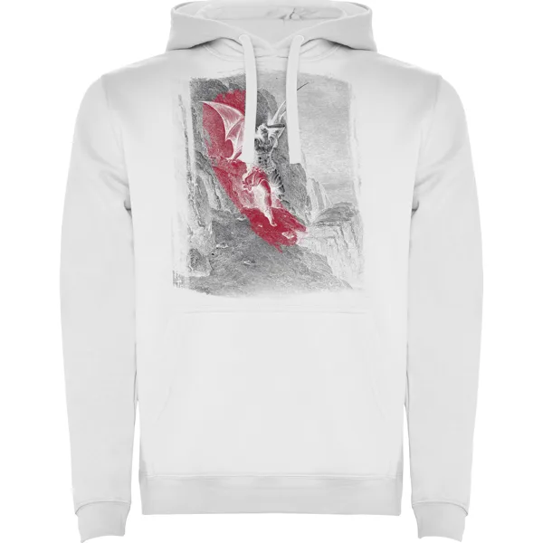 Diseño sobre sudadera blanca: muestra aportada por STAMPACOS