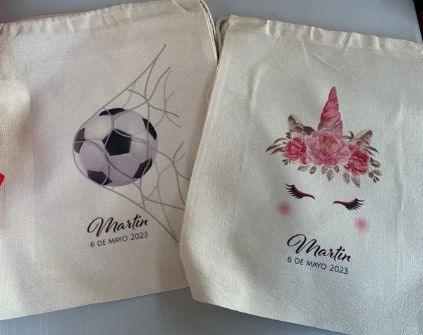 Bolsas con nombres: muestra de trabajo de STAMPACOS